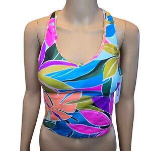 NWT Hurley small multicolored tankini top racerback